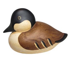 VTG Hand Made Hand Painted 5"high X 8"length x 4"wide CLAY DUCK FIGURINE